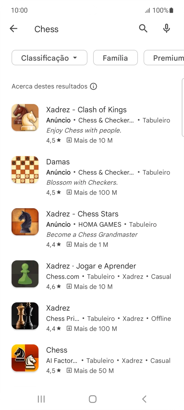 Prima a app pretendida.