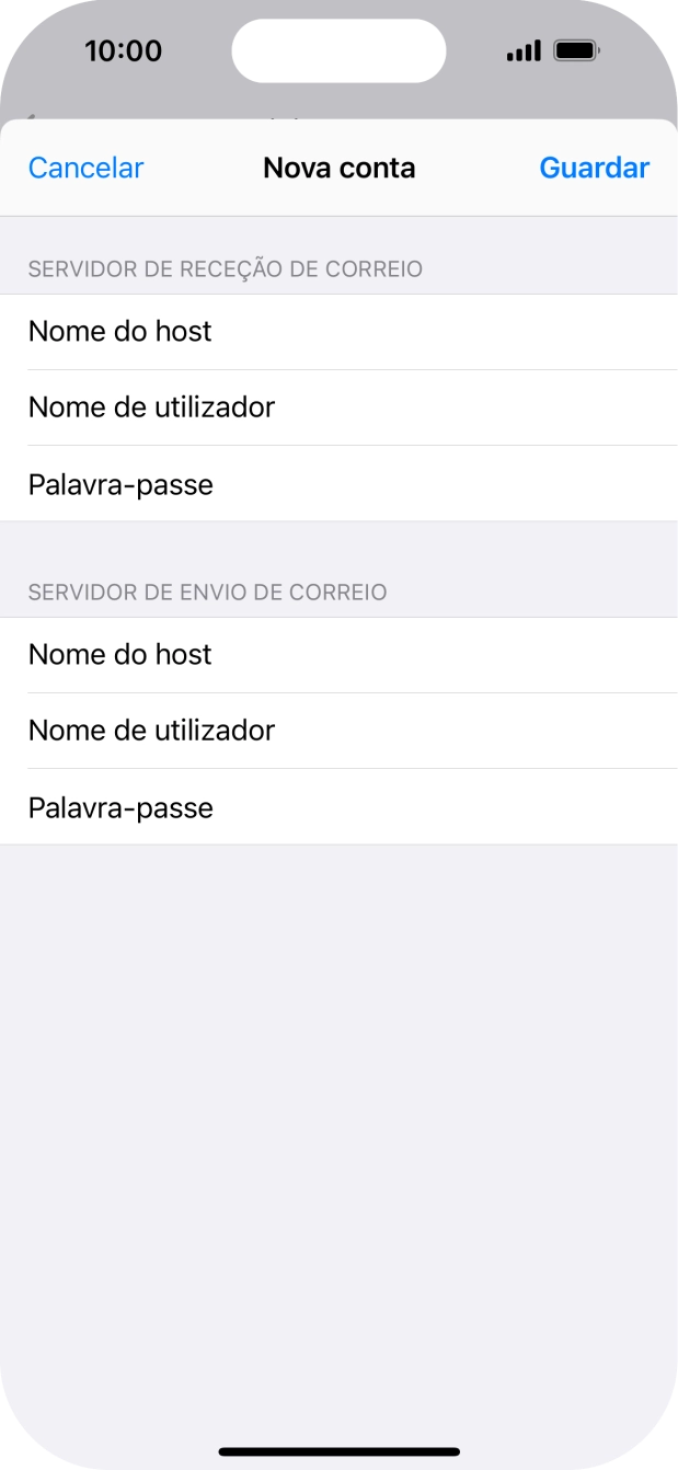 Prima Guardar. A sua conta de e-mail está agora configurada. Se pretender escolher definições adicionais para o servidor de receção e envio, siga os passos seguintes.