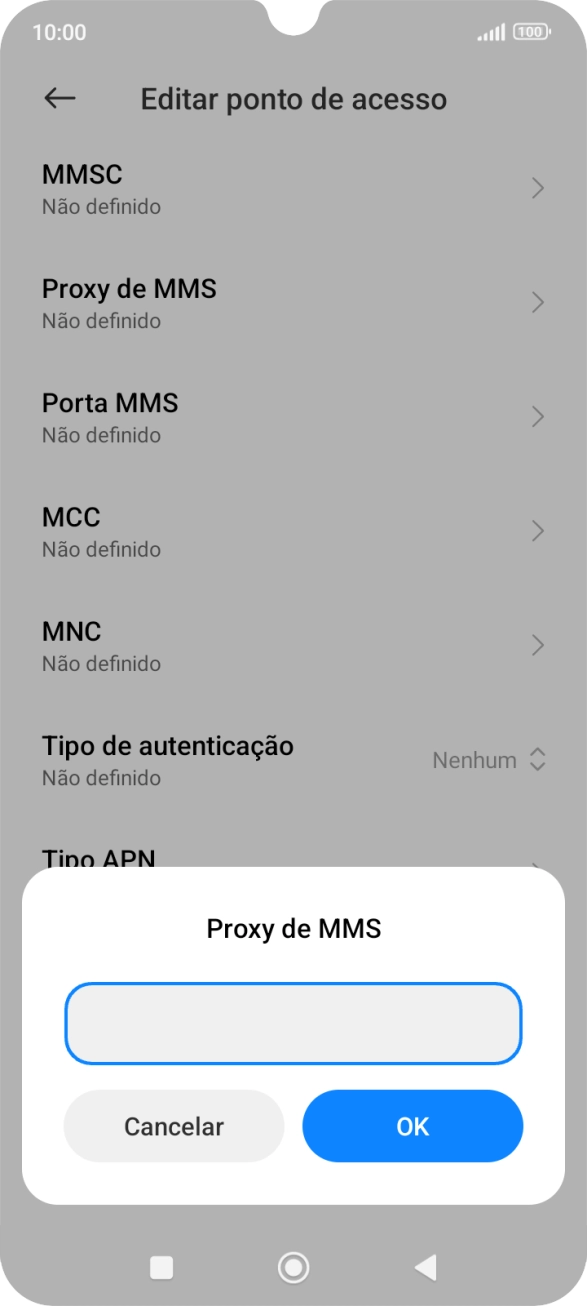 Introduza iproxy.vodafone.pt e prima OK.
