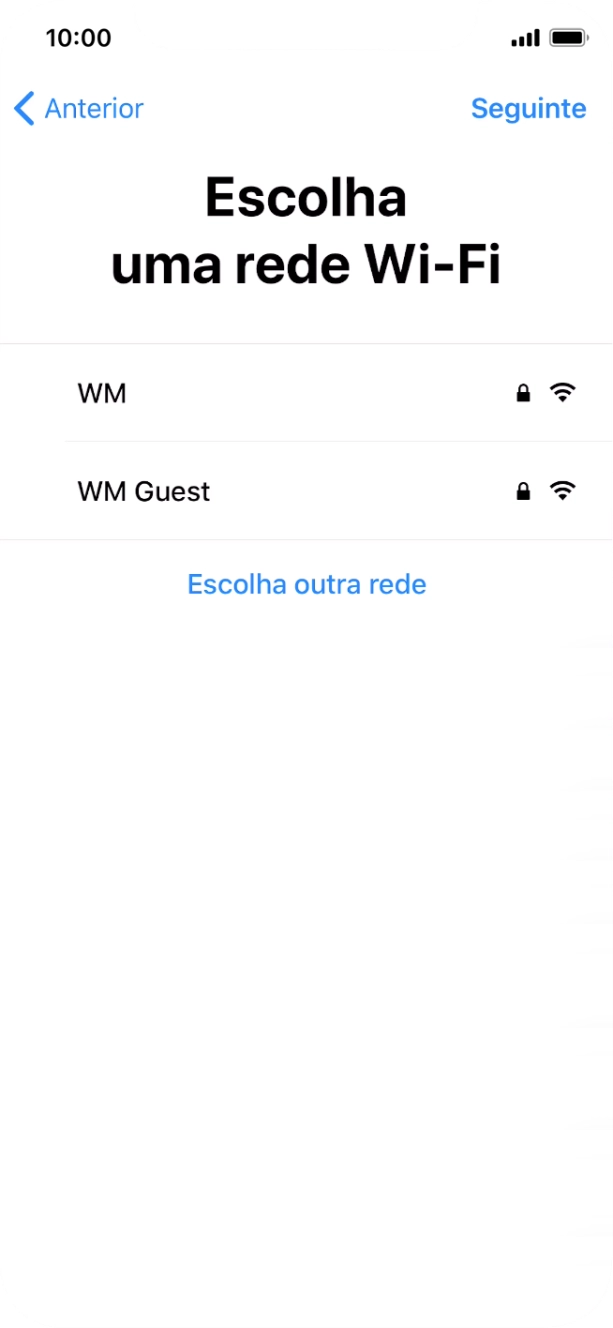 Prima a rede Wi-Fi pretendida.