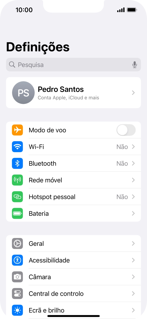 Prima o seu ID Apple.