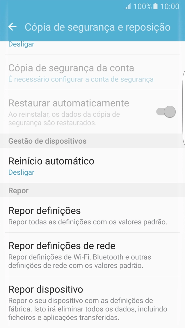 Prima Repor dispositivo.