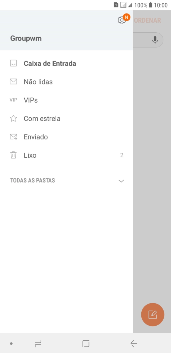 Prima o ícone de definições.