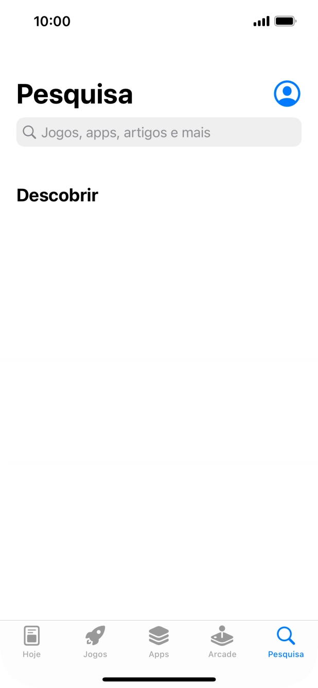 Prima o campo de pesquisa e introduza o nome ou categoria da app pretendida.