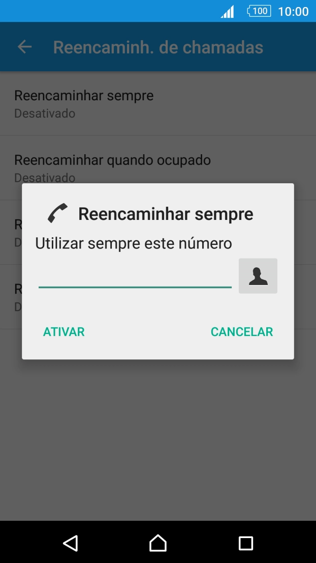 Introduza 123 e prima ATIVAR.