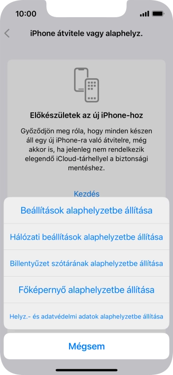 Válaszd a Beállítások alaphelyzetbe állítása lehetőséget.