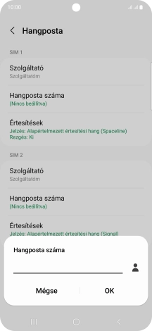 Írd be azt, hogy +36709090999, és válaszd az OK lehetőséget.