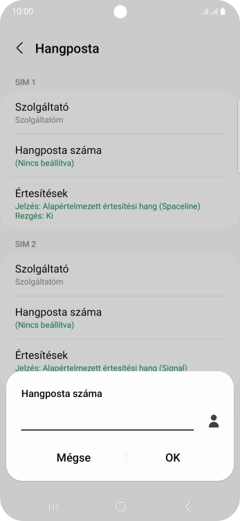 Írd be azt, hogy +36709090999, és válaszd az OK lehetőséget.