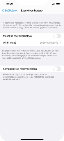 Kattints a Wi-Fi jelszó mezőre, és írd be a kívánt jelszót.