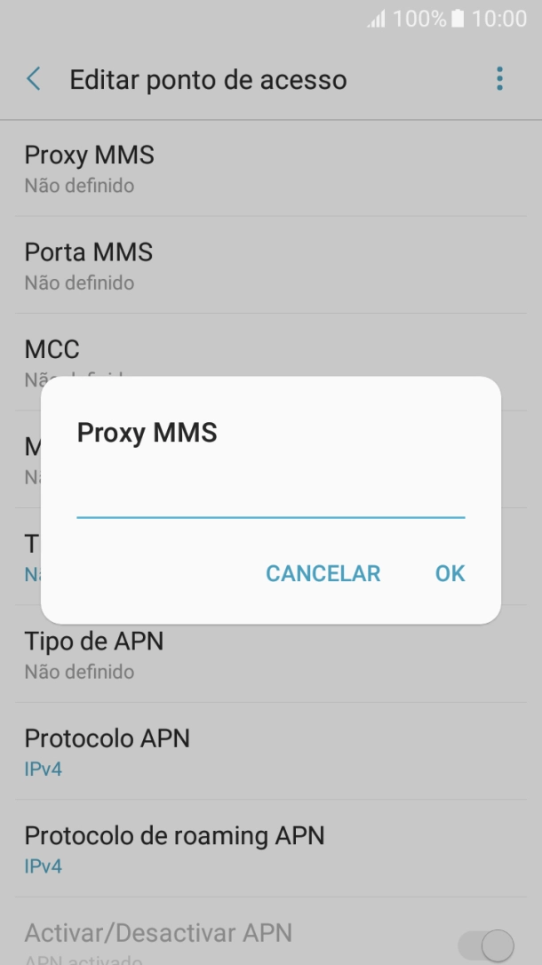 Introduza iproxy.vodafone.pt e prima OK.