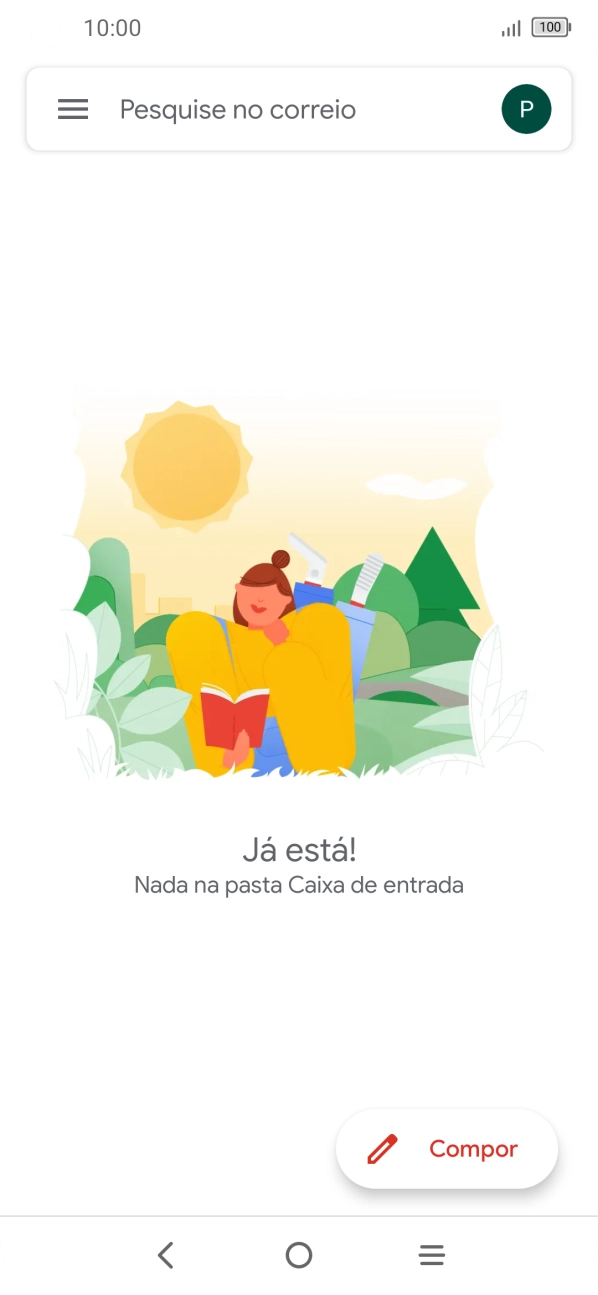 Prima o ícone de conta de e-mail.