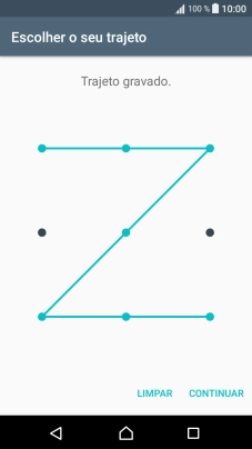 Deslize o dedo no ecrã ligando pelo menos quatro pontos e prima CONTINUAR.