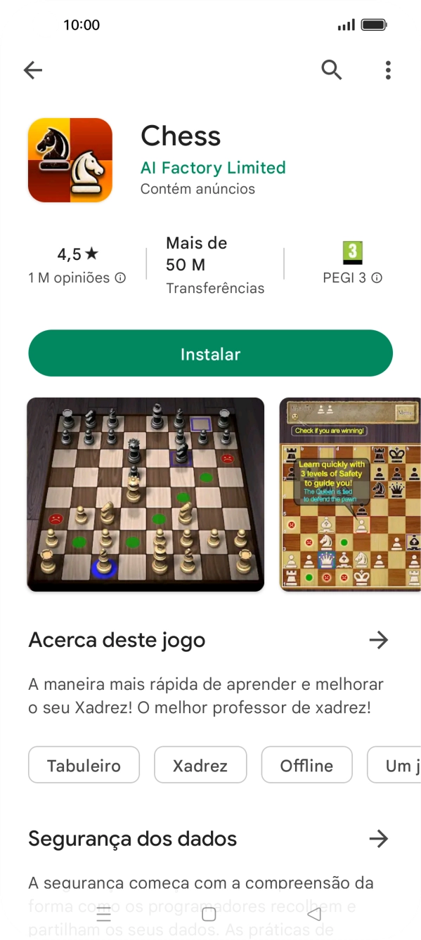Prima Instalar e siga as indicações no ecrã para instalar a app.