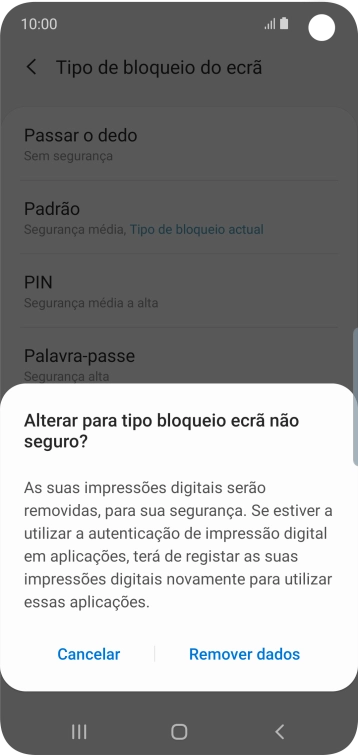 Prima Remover dados.