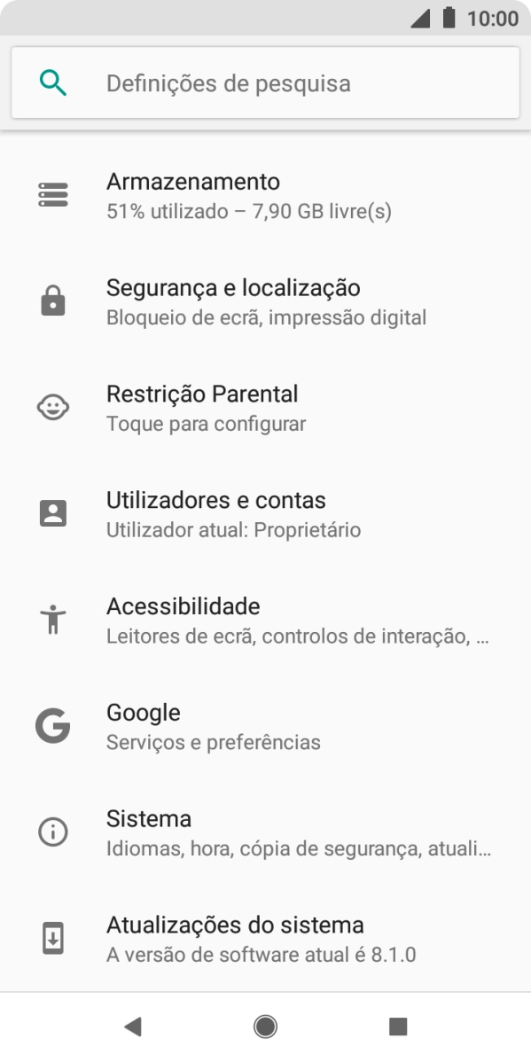 Prima Utilizadores e contas.