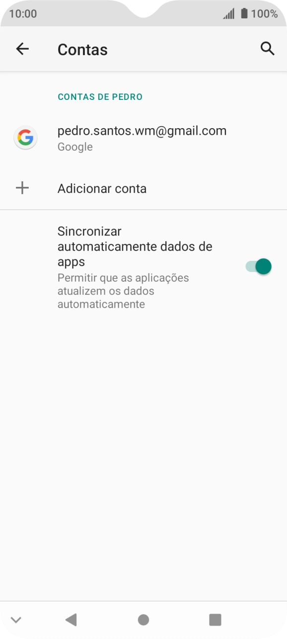 Prima Adicionar conta.
