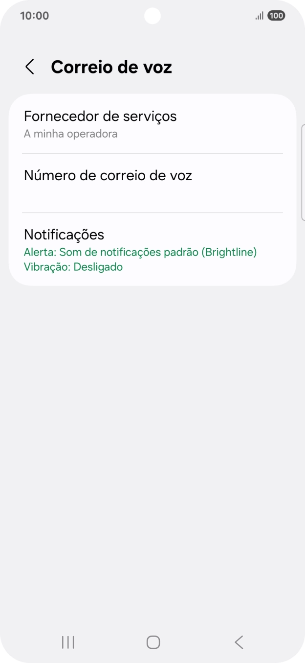 Prima Número de correio de voz.