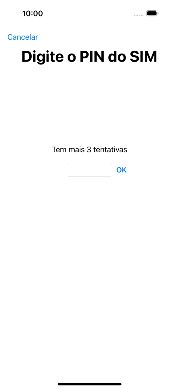 Se o cartão SIM estiver bloqueado, deve introduzir o código PIN e premir OK.