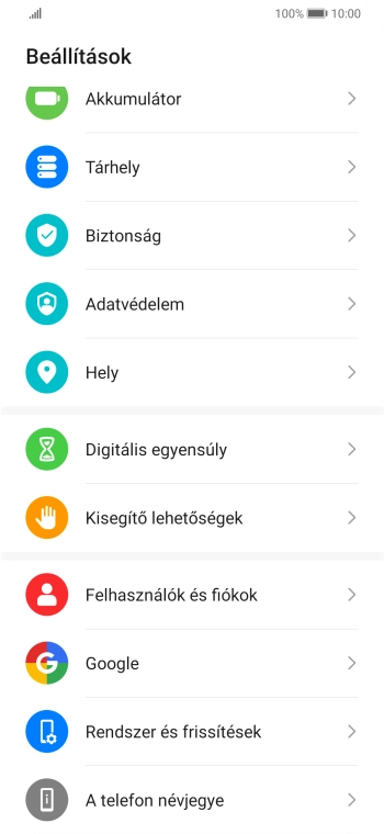 Válaszd a Felhasználók és fiókok lehetőséget.