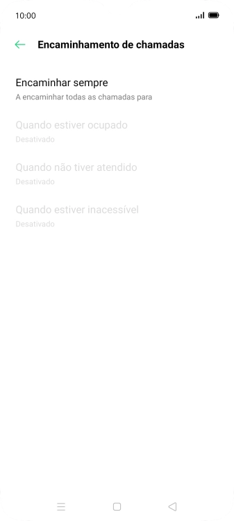 Prima o tipo de desvio pretendido.