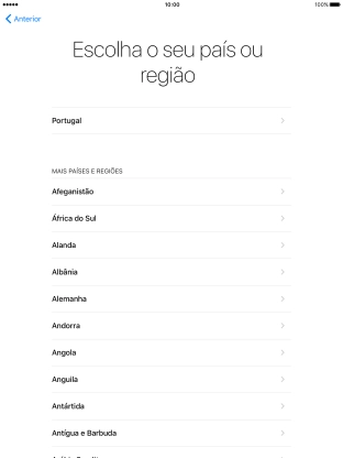 Prima a área ou país pretendido.