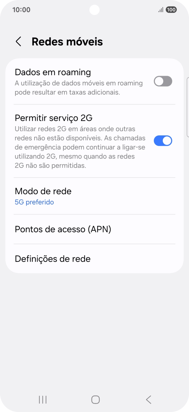 Prima Definições de rede.