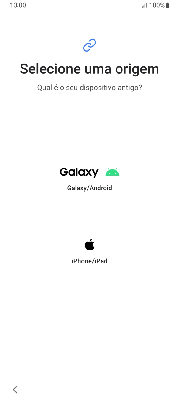 Prima a definição pretendida e siga as indicações no ecrã para transferir conteúdo de outro telefone.