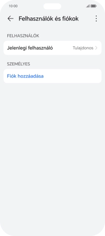 Válaszd a Fiók hozzáadása lehetőséget.
