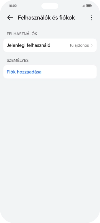 Válaszd a Fiók hozzáadása lehetőséget.