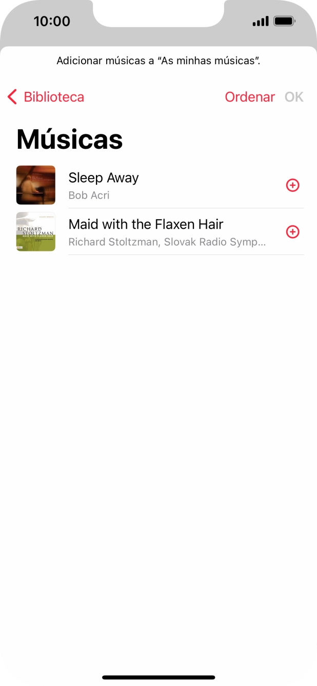 Vá até à categoria pretendida e prima o ficheiro de música pretendido.