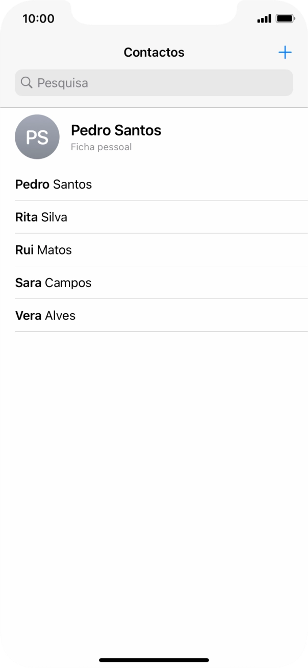 Prima o contacto pretendido.