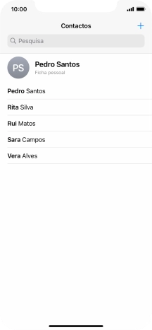 Prima o contacto pretendido.