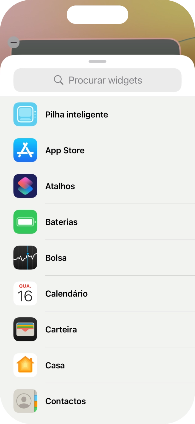 Prima o widget pretendido.