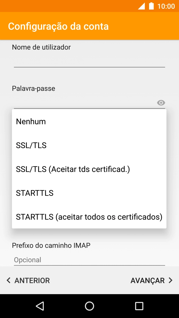Prima Nenhum para desativar a função.