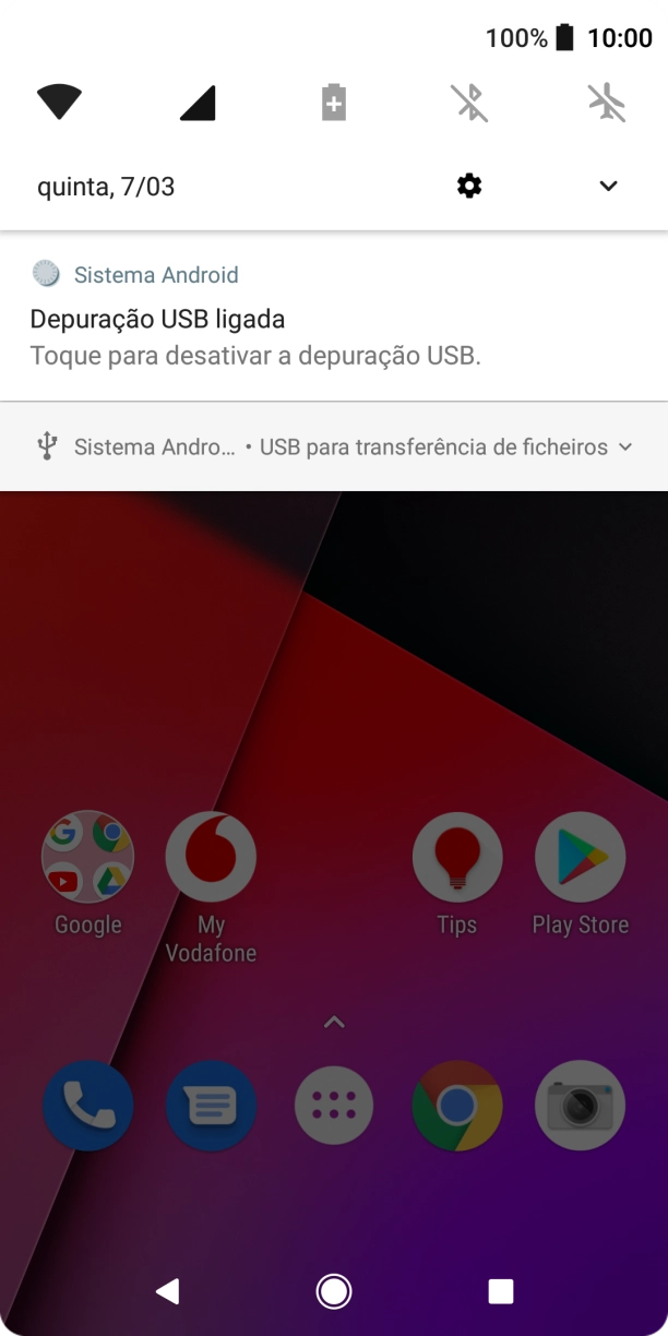 Prima o ícone de ligações.