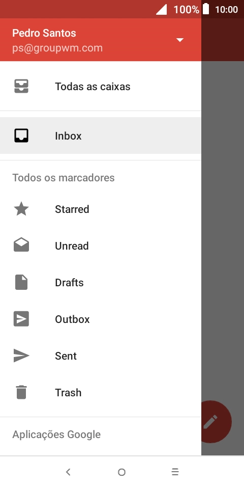 Prima a lista suspensa.