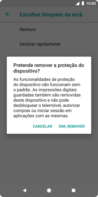 Prima SIM, REMOVER.