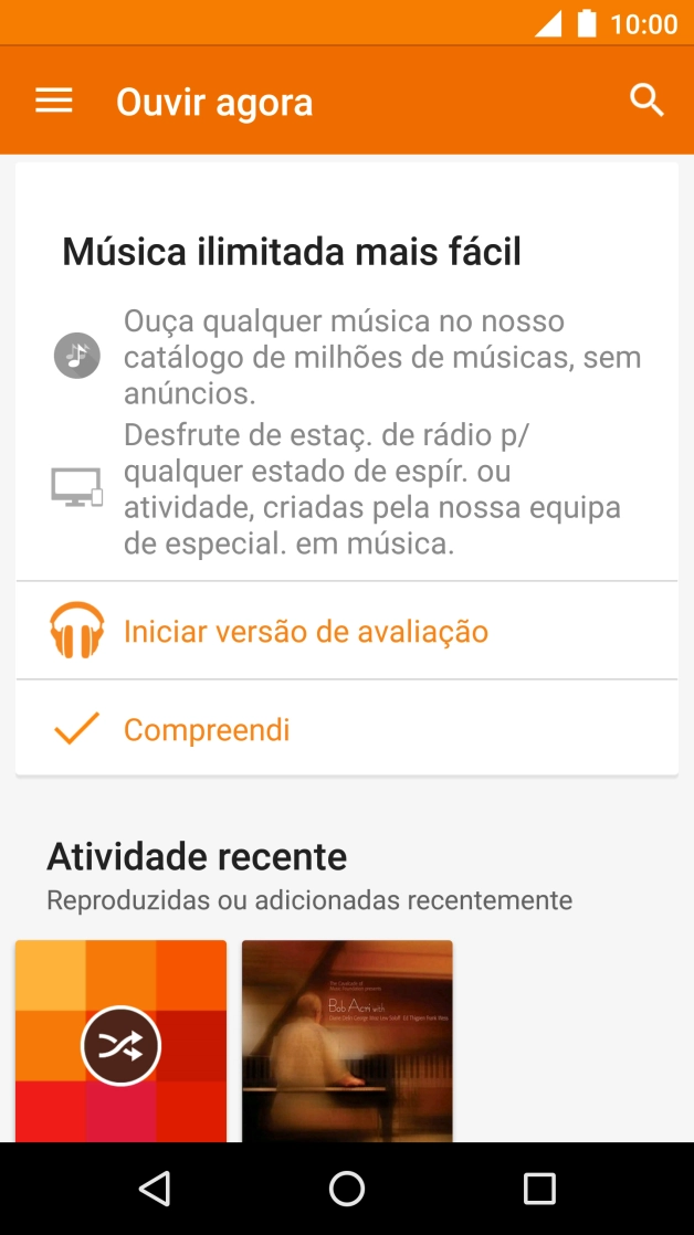 Deslize o dedo sobre o ecrã da esquerda para a direita.