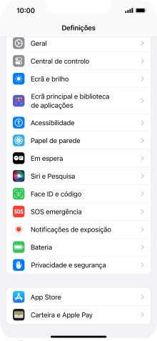 Prima Face ID e código.
