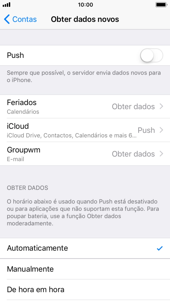 Se desativar a função, prima a definição pretendida.