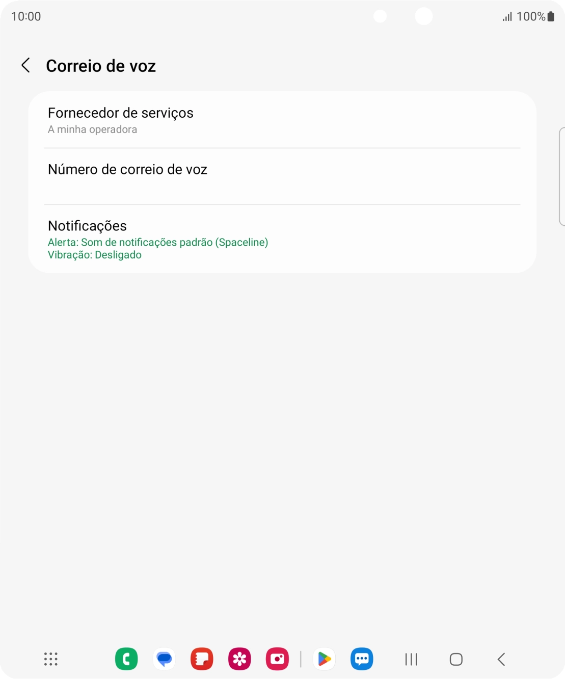 Prima Número de correio de voz.