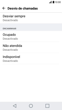 Prima o tipo de desvio pretendido.