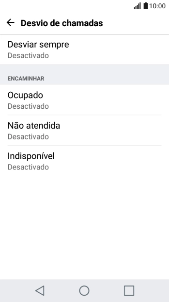 Prima o tipo de desvio pretendido.
