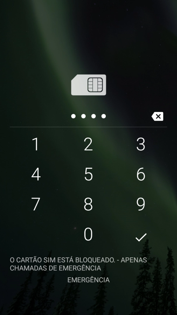 Se necessário, introduza o código PIN e prima o ícone para aceitar.