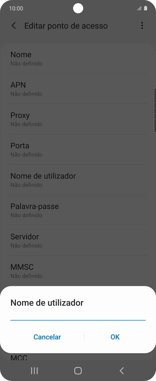 Introduza vodafone e prima OK.