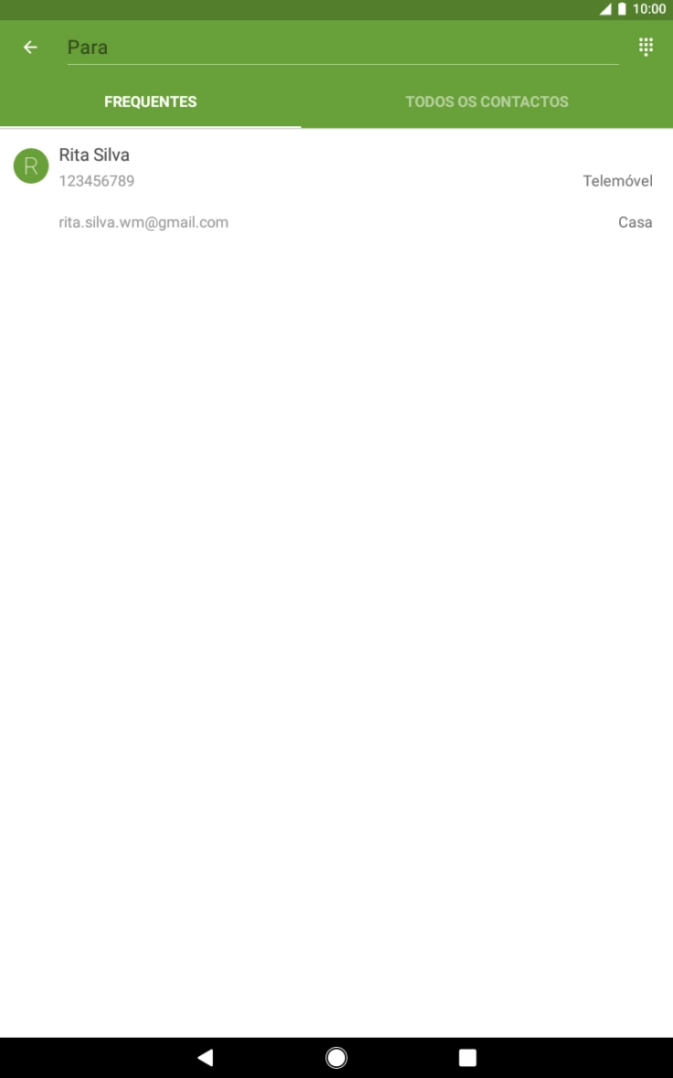 Prima TODOS OS CONTACTOS.