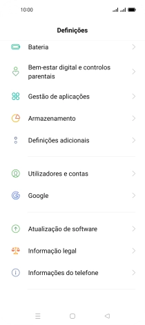Prima Utilizadores e contas.