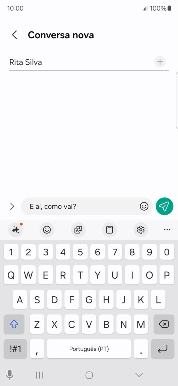 Crie uma nova mensagem e escreva o texto pretendido.