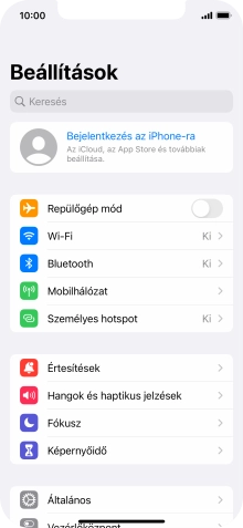 Válaszd a Bejel. az iPhone-jára lehetőséget.