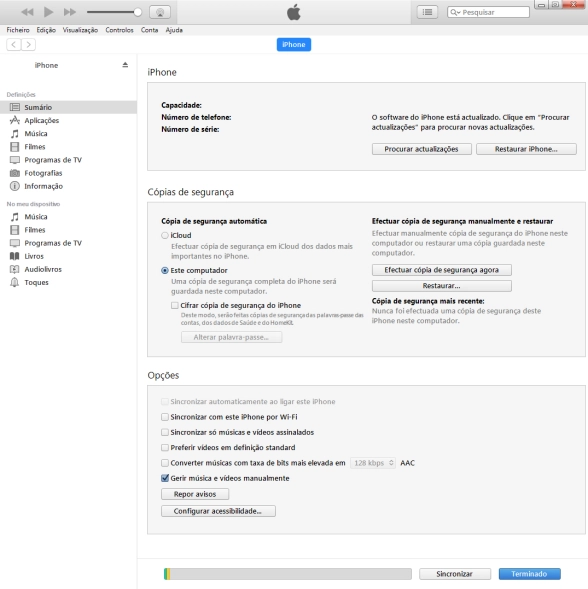 Clique Restaurar iPhone....
